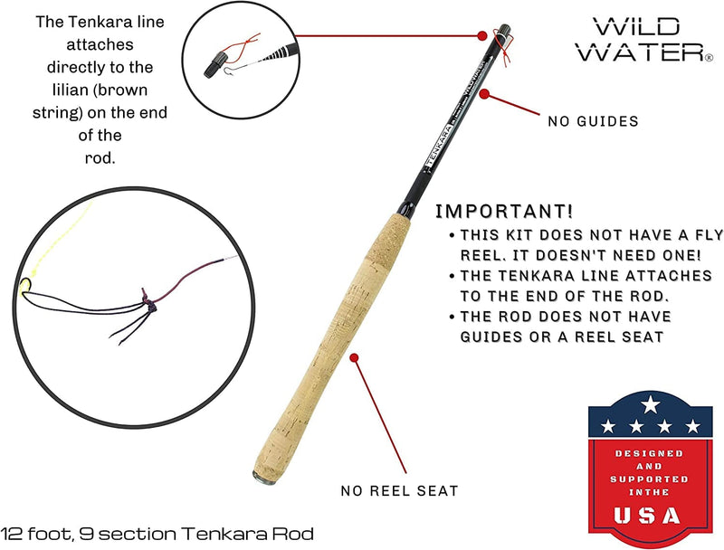 Wild Water Tenkara Starter Package, Excellent Fly Fishing Equipment for Beginners, Includes Flies, Three Lines, Hard Tube Case & Rod Sock Sporting Goods > Outdoor Recreation > Fishing > Fishing Rods Wild Water   