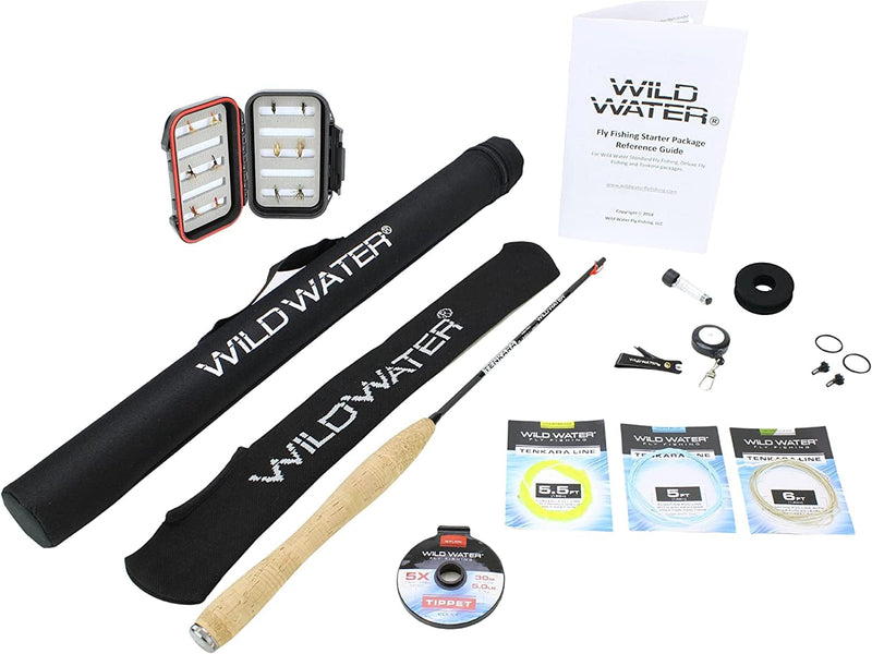 Wild Water Tenkara Starter Package, Excellent Fly Fishing Equipment for Beginners, Includes Flies, Three Lines, Hard Tube Case & Rod Sock Sporting Goods > Outdoor Recreation > Fishing > Fishing Rods Wild Water 6ft  
