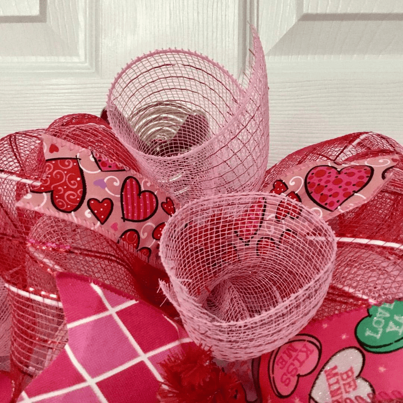 Will You Be My Valentine Handmade Deco Mesh Valentines Day Wreath Home & Garden > Decor > Seasonal & Holiday Decorations What A Mesh By Diana   