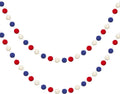 WILLBOND Wool Felt Ball Garland Colorful Pom Pom Garland 6.5 Feet Long 24 Ball Garland for Mardi Gras Easter Halloween Thanksgiving Christmas Wall (Multiple Colors,2 Pieces) Home & Garden > Decor > Seasonal & Holiday Decorations WILLBOND Red, White, Blue 2 