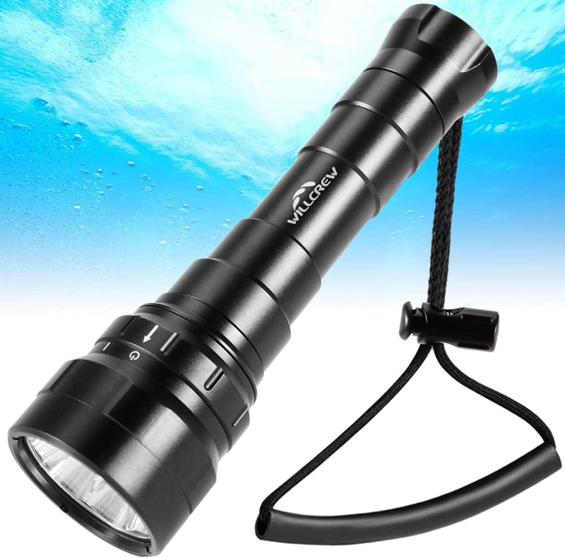 Willcrew DF60 6000 Lumen Dive Lights Professional Scuba Diving Underwater Flashlight, 150M IPX-8 Waterproof Diving Torch Submersible Flashlight with Charger Home & Garden > Pool & Spa > Pool & Spa Accessories DongGuanShi KeXiZheng ShangMao YouXianGongSi DF60  