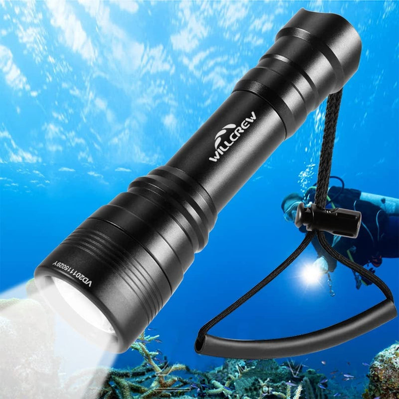 Willcrew DF60 6000 Lumen Dive Lights Professional Scuba Diving Underwater Flashlight, 150M IPX-8 Waterproof Diving Torch Submersible Flashlight with Charger Home & Garden > Pool & Spa > Pool & Spa Accessories DongGuanShi KeXiZheng ShangMao YouXianGongSi DX11  