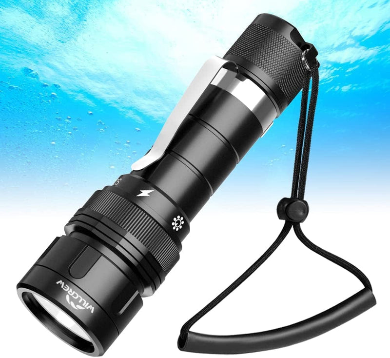 Willcrew DF60 6000 Lumen Dive Lights Professional Scuba Diving Underwater Flashlight, 150M IPX-8 Waterproof Diving Torch Submersible Flashlight with Charger Home & Garden > Pool & Spa > Pool & Spa Accessories DongGuanShi KeXiZheng ShangMao YouXianGongSi DXB10  