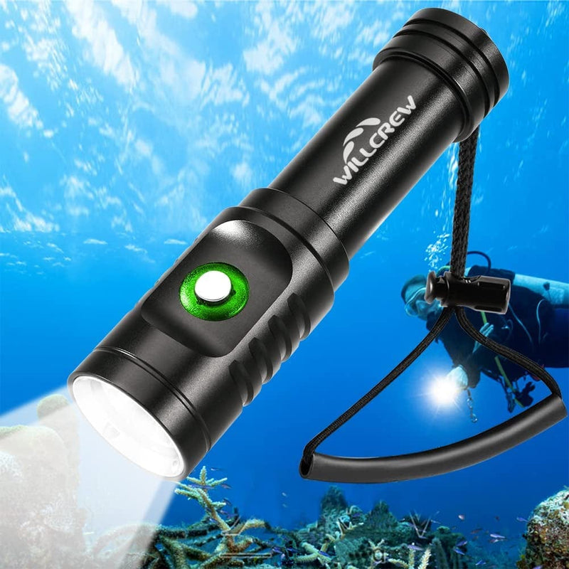 Willcrew DF60 6000 Lumen Dive Lights Professional Scuba Diving Underwater Flashlight, 150M IPX-8 Waterproof Diving Torch Submersible Flashlight with Charger Home & Garden > Pool & Spa > Pool & Spa Accessories DongGuanShi KeXiZheng ShangMao YouXianGongSi DX01  