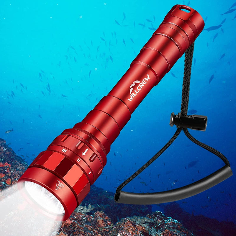 Willcrew DF60 6000 Lumen Dive Lights Professional Scuba Diving Underwater Flashlight, 150M IPX-8 Waterproof Diving Torch Submersible Flashlight with Charger Home & Garden > Pool & Spa > Pool & Spa Accessories DongGuanShi KeXiZheng ShangMao YouXianGongSi DX30R  
