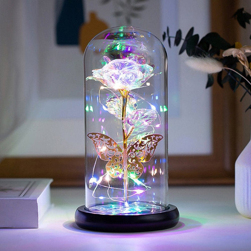 Willstar Preserved Flower Forever Enchanted Rose Decor LED Romantic Light with Remote Control, Light with Fallen Petals in Glass Dome Gift for Mothers' Day Valentine'S Day Anniversary Birthday Home & Garden > Decor > Seasonal & Holiday Decorations Willstar Sliver  