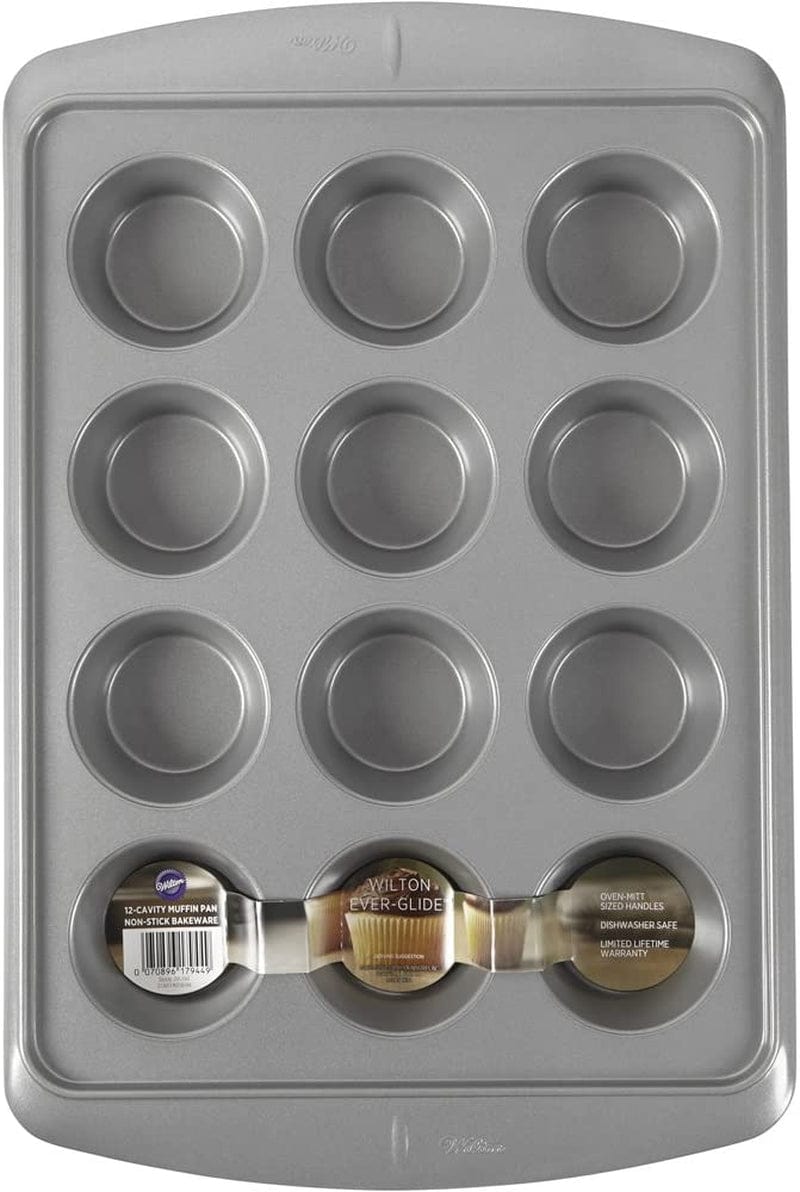 Wilton Ever-Glide Muffin Pan, Enjoy Warm Homemade Muffins Right Out of Your Oven, Great for Cupcakes, Roasted Veggies, Shredded Potato Egg Cups and More, 12 Cup Home & Garden > Kitchen & Dining > Cookware & Bakeware Wilton   