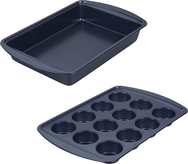 Wilton Non-Stick Diamond-Infused Navy Blue Baking Set, 7-Piece Home & Garden > Kitchen & Dining > Cookware & Bakeware Wilton   