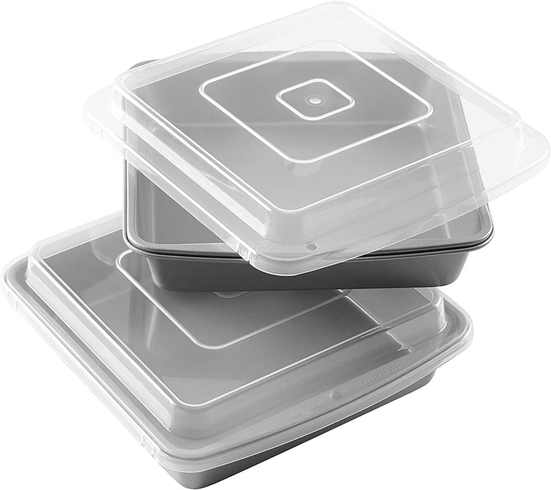Wilton Recipe Right Non-Stick 9-Inch Square Baking Pan with Lid, Set of 2 Home & Garden > Kitchen & Dining > Cookware & Bakeware Wilton   