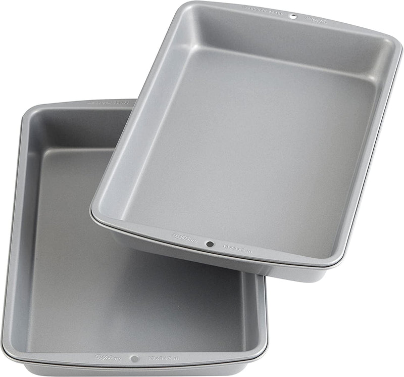 Wilton Recipe Right Non-Stick 9 X 13-Inch Oblong Cake Pans, Set of 2, Steel Cake Pans