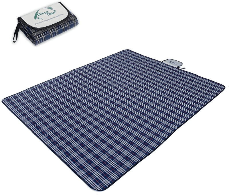 Wind Tour Family Outdoor Waterproof Durable Picnic Blankets with Carry Strap ,Foldable 50×70.9 inch Sandproof Beach Mat for Kids Playground Camping Park Hiking Grass Travelling (1, Navy Blue) Home & Garden > Lawn & Garden > Outdoor Living > Outdoor Blankets > Picnic Blankets De Qing Navy Blue 1 