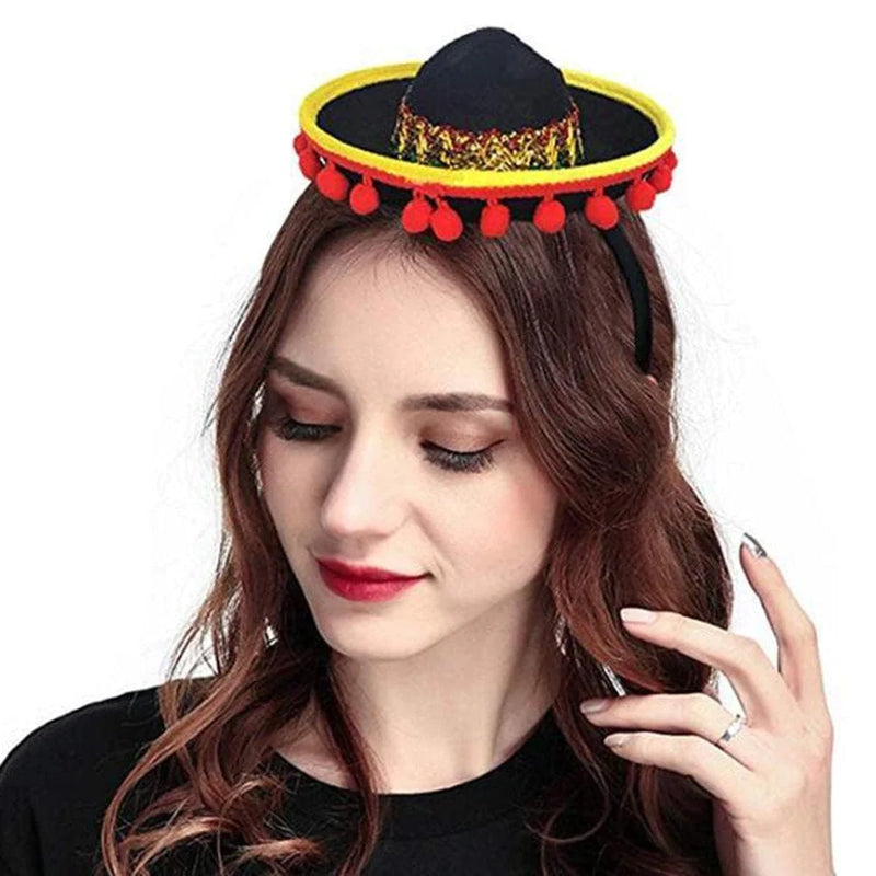 Windfall Cinco De Mayo Fiesta Fabric Sombrero Headbands Party Costume for Fun Fiesta Hat Party Supplies, Luau Event Photo Props, Mexican Theme Decorations Party Favors. Arts & Entertainment > Party & Celebration > Party Supplies windfall   