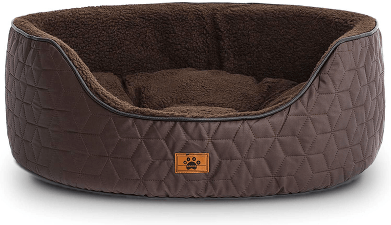 WINDRACING Luxury Dog Bed for Small Medium Dog Washable Removable Covers Oval Foam Pet Bed Sharpa Cozy Calming Anti-Anxiety Puppy Supplies Self Warming Cat Bed