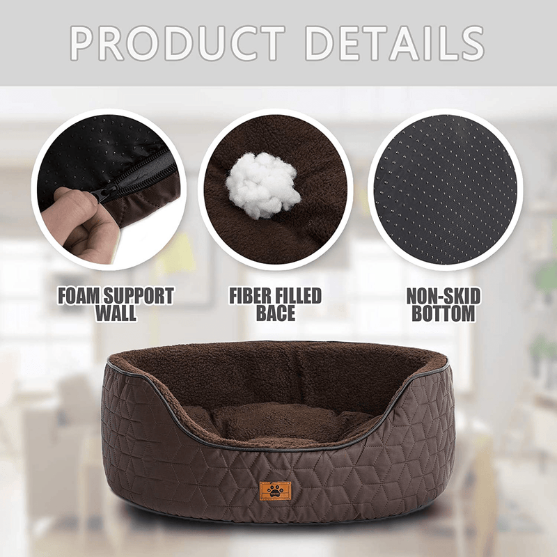 WINDRACING Luxury Dog Bed for Small Medium Dog Washable Removable Covers Oval Foam Pet Bed Sharpa Cozy Calming Anti-Anxiety Puppy Supplies Self Warming Cat Bed Animals & Pet Supplies > Pet Supplies > Cat Supplies > Cat Beds WINDRACING   