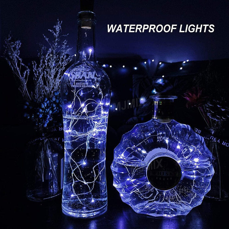 Wine Bottle Lights with Cork, 10 Pack Battery Operated LED Cork Shape Silver Wire Colorful Fairy Mini String Lights for Valentine'S Day, DIY, Party, Decor, Christmas, Wedding, Cold White Home & Garden > Decor > Seasonal & Holiday Decorations Keimprove   