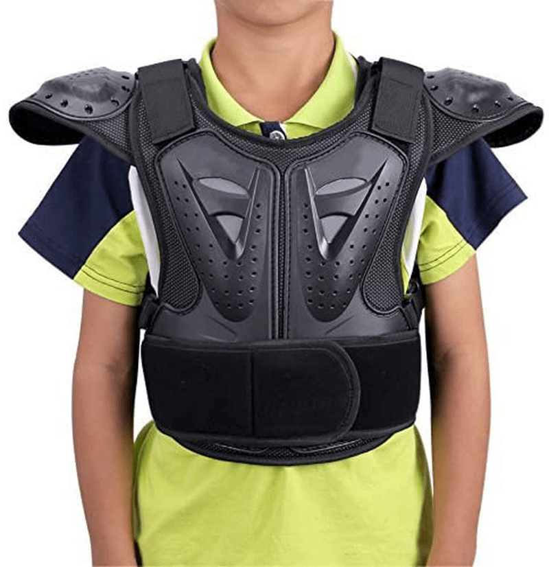 WINGOFFLY Kids Chest Spine Protector Body Armor Vest Protective Gear for Dirt Bike Motocross Snowboarding Skiing, Black L  WINGOFFLY Black S waist 23.5-27.3'' height 39-45'' 