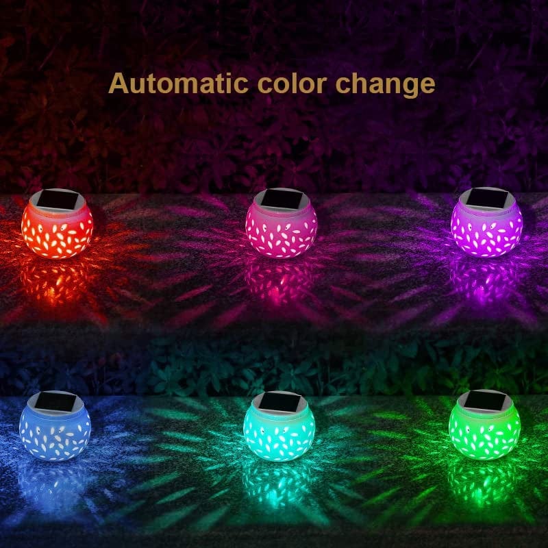 Winnes LED Solar Table Lights, Solar Garden Lights, Filigree Lights, Solar Outdoor Lights Waterproof for Party Home Yard Patio Outdoor Indoor Decoration Night Lamp Color Changing