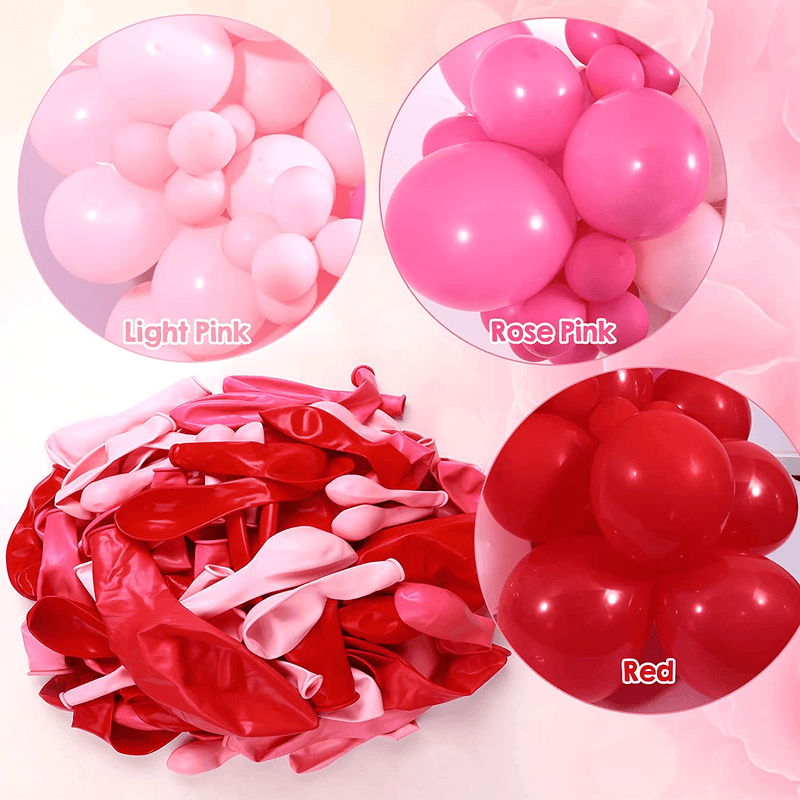 Winrayk 150Pcs Valentine'S Day Balloon Garland Arch Kit Pink Red Rose Red Balloons 18" 10" 5" for Women Girls Valentine'S Day Mother'S Day Wedding Engagement Anniversary Party Decoration Supplies Home & Garden > Decor > Seasonal & Holiday Decorations Winrayk   