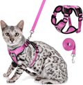 WINSEE Cat Harness and Leash Set Escape Proof Safe Cat Vest Harness for Walking Outdoor Reflective Adjustable Soft Mesh Pet Harness Easy Control Breathable Jacket for Small Medium Large Cats Animals & Pet Supplies > Pet Supplies > Cat Supplies > Cat Apparel WINSEE Pink S:Neck 9-18"｜Chest 13-22" 