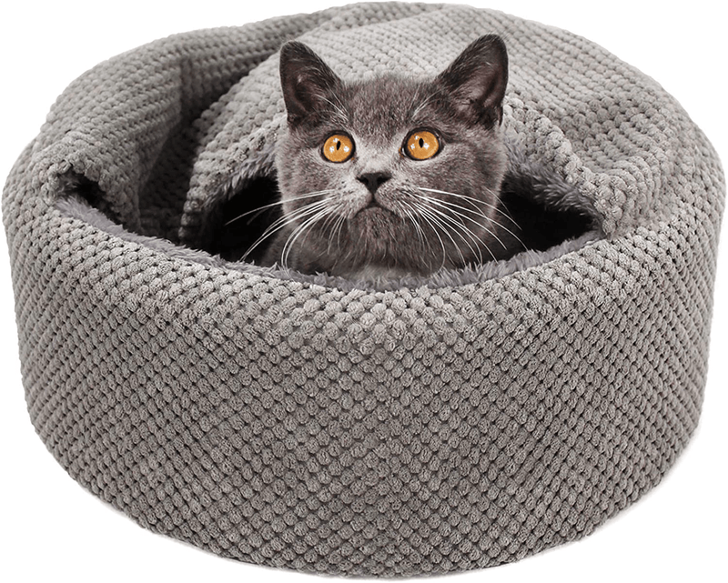 Winsterch Washable Warming Cat Bed House, round Soft Cat Beds,Pet Sofa Kitten Bed, Small Cat Pet Beds Animals & Pet Supplies > Pet Supplies > Cat Supplies > Cat Beds Winsterch 12.59 x 12.59 x 5.91 in  