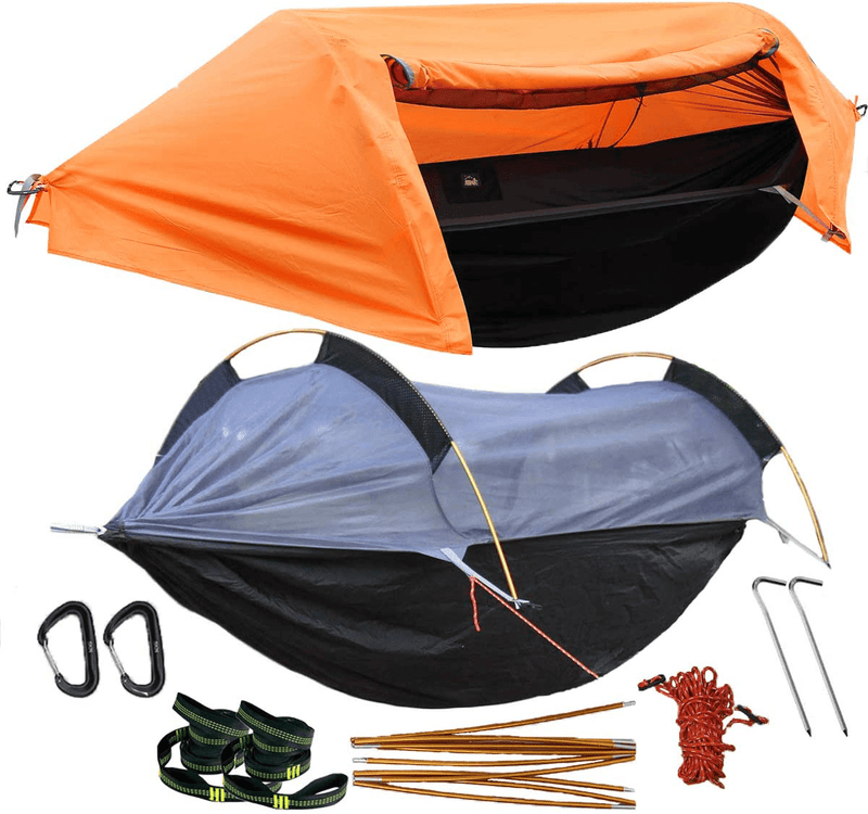 WintMing Camping Hammock with Mosquito Net and Rainfly Cover Home & Garden > Lawn & Garden > Outdoor Living > Hammocks W WINTMING Orange  