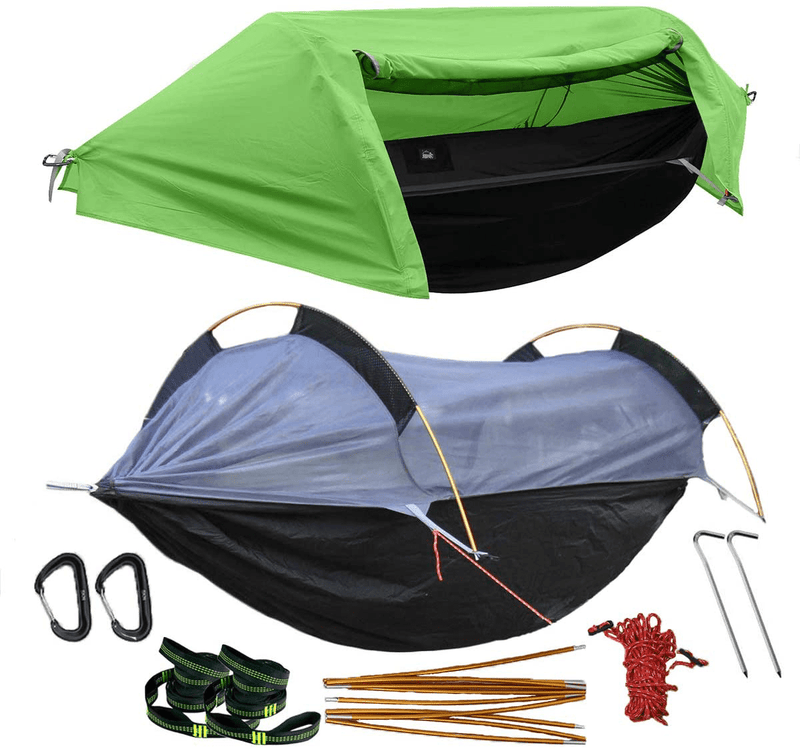 WintMing Camping Hammock with Mosquito Net and Rainfly Cover Home & Garden > Lawn & Garden > Outdoor Living > Hammocks W WINTMING Green  