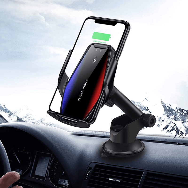 Wireless Car Charger,15W 2 in 1 Automatic Clamping Mount Dashboard Windshield Charging Bracket for iPhone 12/11/X/8,Touch Sensor Air Vent Cell Phone Car Holder for Samsung Galaxy S21/S20/S10/Note 20/9 Vehicles & Parts > Vehicle Parts & Accessories > Motor Vehicle Parts > Motor Vehicle Sensors & Gauges FDGAO Dash Mount + Air Vent Black  