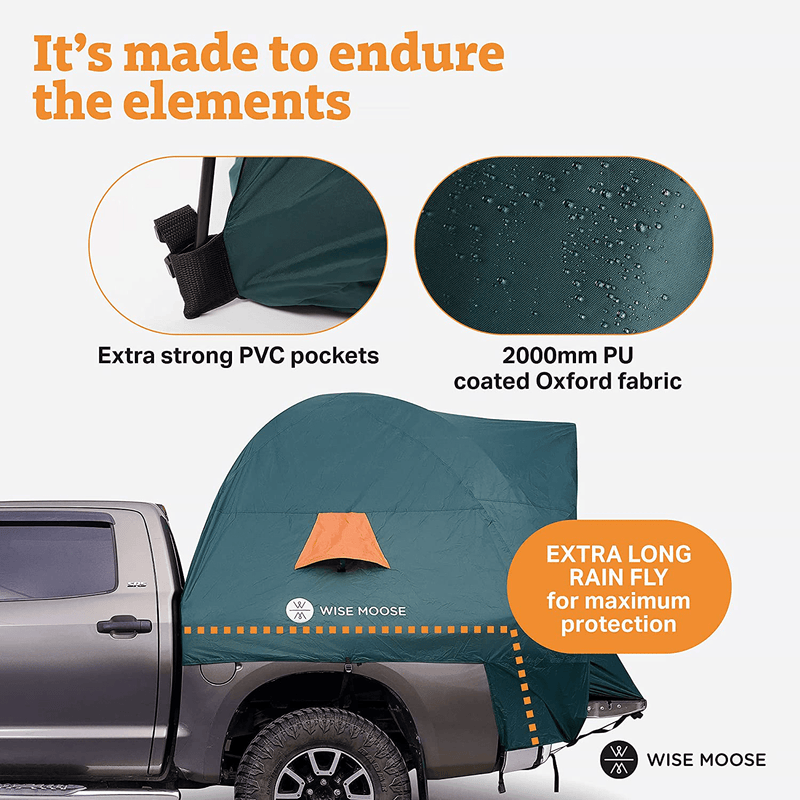 WISE MOOSE Truck Tent - 6.3X6.6 Ft Truck Bed Tent for Camping, Waterproof & Windproof Pickup Truck Tent, Easy to Assemble, Sturdy Truck Bed Camper - Carry Bag Included Sporting Goods > Outdoor Recreation > Camping & Hiking > Tent Accessories WISE MOOSE   