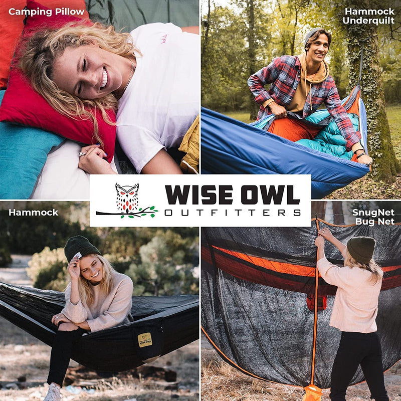 Wise Owl Outfitters Camping Hammock - Portable Hammock Single or Double Hammock Camping Accessories for Outdoor, Indoor W/ Tree Straps Sporting Goods > Outdoor Recreation > Winter Sports & Activities Wise Owl Outfitters   