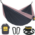 Wise Owl Outfitters Camping Hammock - Portable Hammock Single or Double Hammock Camping Accessories for Outdoor, Indoor W/ Tree Straps Sporting Goods > Outdoor Recreation > Winter Sports & Activities Wise Owl Outfitters Charcoal Rose Large 