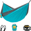 Wise Owl Outfitters Camping Hammocks - Portable Hammock Single or Double Hammock for Outdoor, Indoor w/ Tree Straps - Backpacking, Travel, and Camping Gear Home & Garden > Lawn & Garden > Outdoor Living > Hammocks Wise Owl Outfitters Blue & Grey Medium 