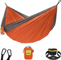 Wise Owl Outfitters Camping Hammocks - Portable Hammock Single or Double Hammock for Outdoor, Indoor w/ Tree Straps - Backpacking, Travel, and Camping Gear Home & Garden > Lawn & Garden > Outdoor Living > Hammocks Wise Owl Outfitters Orange & Grey Medium 