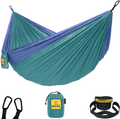 Wise Owl Outfitters Camping Hammocks - Portable Hammock Single or Double Hammock for Outdoor, Indoor w/ Tree Straps - Backpacking, Travel, and Camping Gear Home & Garden > Lawn & Garden > Outdoor Living > Hammocks Wise Owl Outfitters Sea Green & Pacific Blue Large 