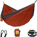 Wise Owl Outfitters Camping Hammocks - Portable Hammock Single or Double Hammock for Outdoor, Indoor w/ Tree Straps - Backpacking, Travel, and Camping Gear Home & Garden > Lawn & Garden > Outdoor Living > Hammocks Wise Owl Outfitters Burnt Orange & Charcoal Grey Large 