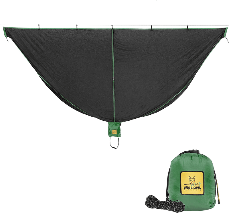 Wise Owl Outfitters Hammock Bug Net - the Snugnet Mosquito Net for Hammocks - Premium Quality, Waterproof, Mesh Hammock Netting W/ Double-Sided Zipper - Essential Camping Gear Sporting Goods > Outdoor Recreation > Camping & Hiking > Tent Accessories Wise Owl Outfitters Green  