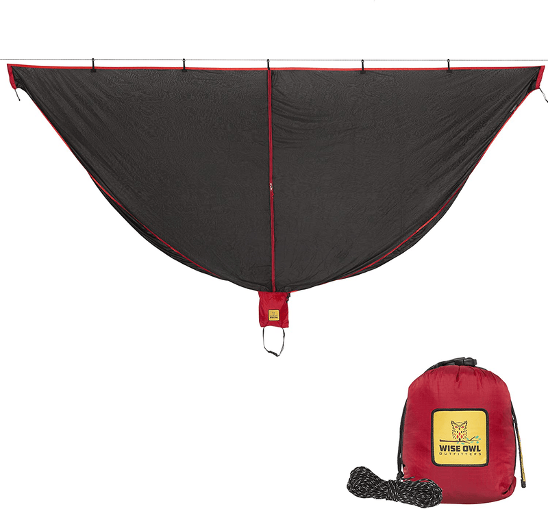 Wise Owl Outfitters Hammock Bug Net - the Snugnet Mosquito Net for Hammocks - Premium Quality, Waterproof, Mesh Hammock Netting W/ Double-Sided Zipper - Essential Camping Gear Sporting Goods > Outdoor Recreation > Camping & Hiking > Tent Accessories Wise Owl Outfitters Red  