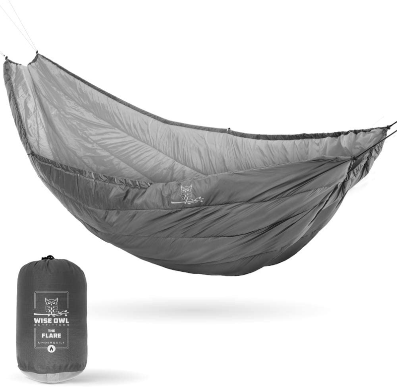 Wise Owl Outfitters Hammock Underquilt - Insulated Down Underquilt for Outdoor, Indoor, Single & Double Camping Hammocks, Charcoal Grey & Light Grey Home & Garden > Lawn & Garden > Outdoor Living > Hammocks Wise Owl Outfitters Charcoal Grey & Light Grey  