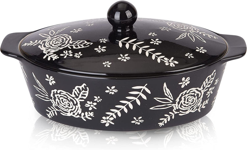 Wisenvoy Casserole Dish with Lid Casserole Dish Baking Dish Lasagna Pan Baking Dishes for Oven Casserole Dish Set Home & Garden > Kitchen & Dining > Cookware & Bakeware Wisenvoy Black  