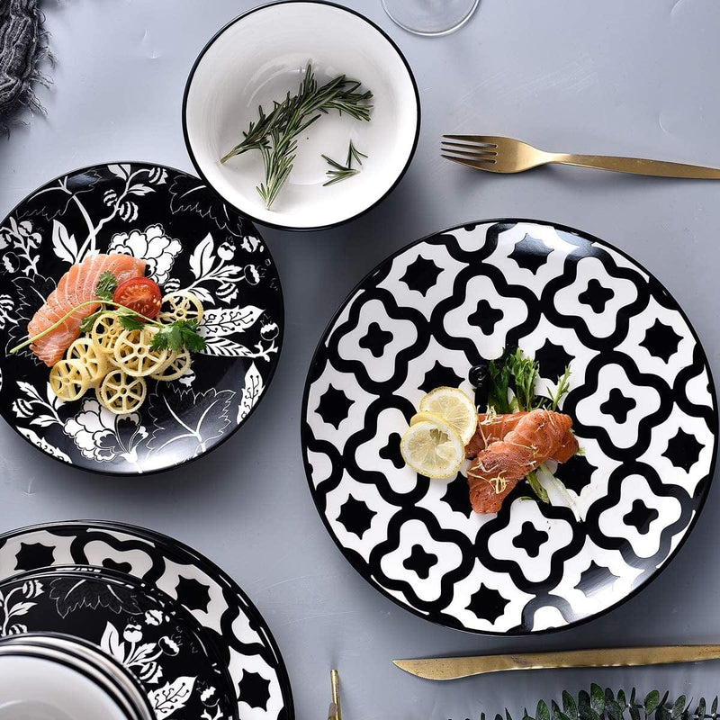 Wisenvoy Dinnerware Sets Plates and Bowls Sets Ceramic Dish Set Plate Set Stoneware Dinnerware Set Dishes Set for 4 Home & Garden > Kitchen & Dining > Tableware > Dinnerware Wisenvoy   