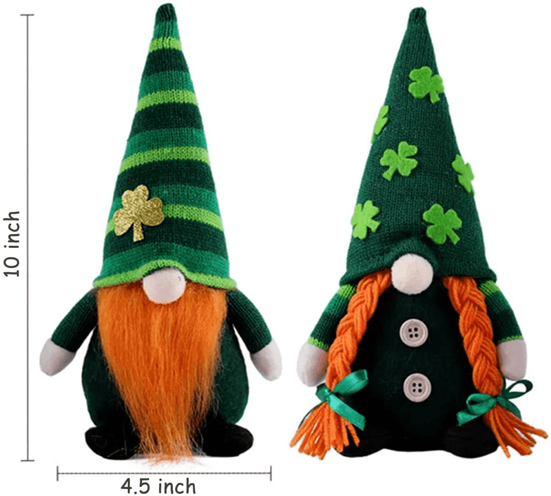 WISHDIAM 2Pcs St.Patrick'S Day Gnomes Saint Patricks Day Decorations Rainbow Tomte Irish Leprechaun Nisse for Irish Gift Dwarf Scandinavian Folklore Household Ornaments Gnome Decor Arts & Entertainment > Party & Celebration > Party Supplies WISHDIAM   