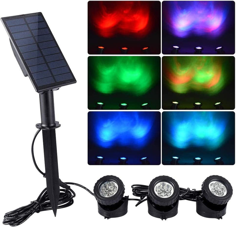 Wishomee Solar Pond Lights Outdoor, Submersible RGB LED Fountain Lights, Dusk to Dawn Landscape Spotlight for Garden, Patio, Tree, Lawn (Color Change + Stay On) Home & Garden > Pool & Spa > Pool & Spa Accessories WisHomee   