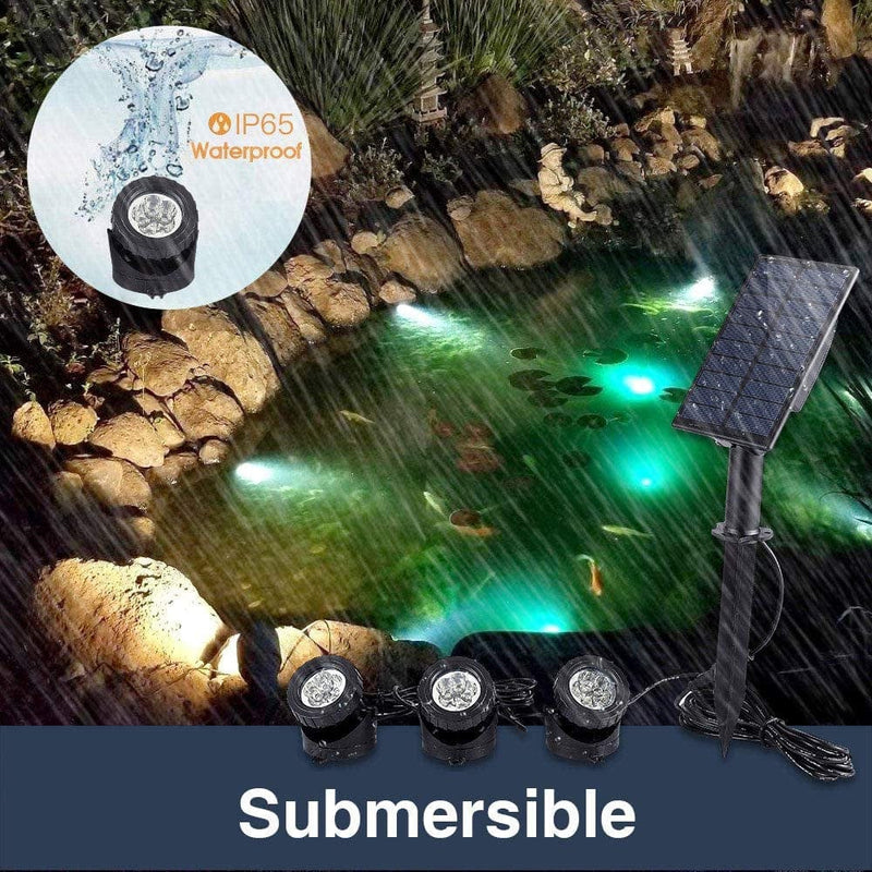 Wishomee Solar Pond Lights Outdoor, Submersible RGB LED Fountain Lights, Dusk to Dawn Landscape Spotlight for Garden, Patio, Tree, Lawn (Color Change + Stay On) Home & Garden > Pool & Spa > Pool & Spa Accessories WisHomee   