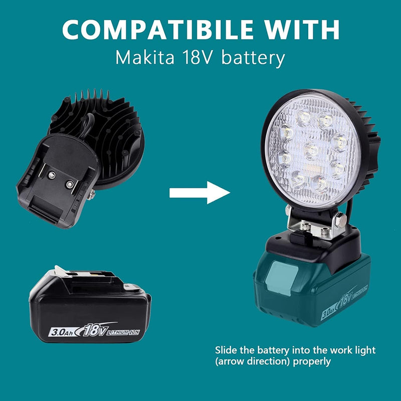 WITLIGHT Cordless LED Light for Makita 18V Battery LED Work Light Wide Beam Flood Light with Upgraded Low Voltage Protection | Christmas Gift (Battery Is NOT Included) Home & Garden > Lighting > Flood & Spot Lights WITLIGHT   