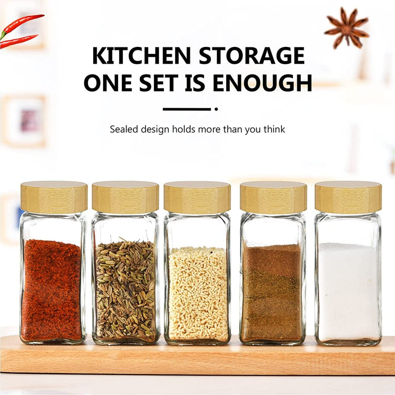 WITOP 24 Pcs Spice Jars - 4 Oz Glass Spice Jars with Bamboo Lids,Spice Labels Stickers, Collapsible Funnel,Brush and Marker.Seasoning Storage Bottles for Spice Rack, Cabinet, Drawer Home & Garden > Decor > Decorative Jars WITOP   