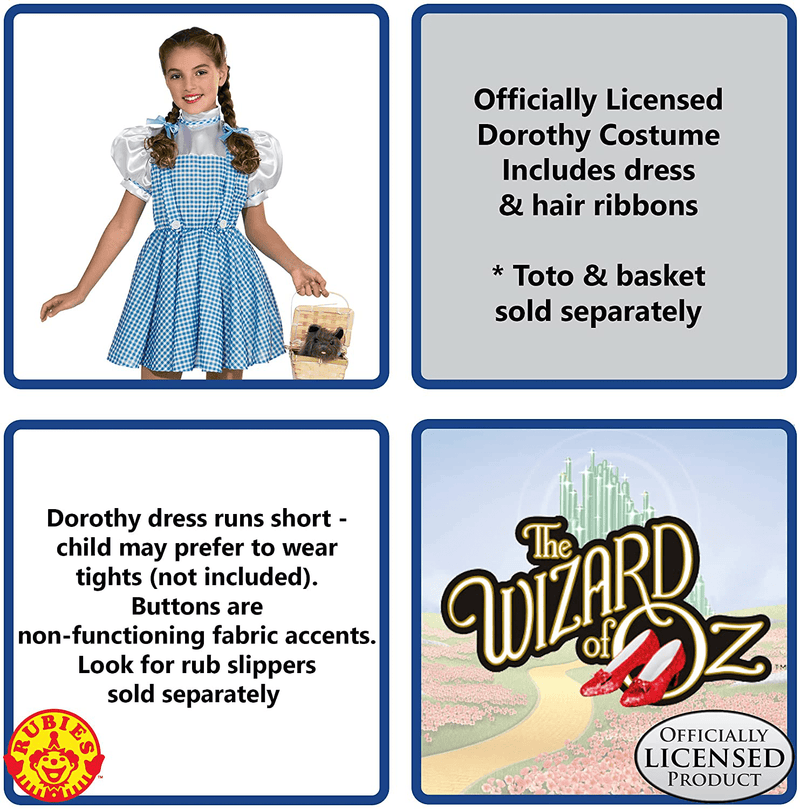 Wizard of Oz Child's Dorothy Costume Apparel & Accessories > Costumes & Accessories > Costumes Rubie's   