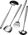 Wok Spatula and Ladle Tool Set - 17 Inch 18/10 Stainless Steel Wok Spatula - Chinese Wok Cooking Utensils Set - High-Grade Heat Resistant Long Handle Spatulas for Cooking -Mirror Process Home & Garden > Kitchen & Dining > Kitchen Tools & Utensils MARTE Set of 4  