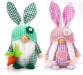 WOKEISE Easter Gnomes Decorations for Home,2 Pack Cute Bunny Tiered Tray Spring Plush Gnome House Decor Handmade Swedish Tomte Elfs Dwarf Rabbit Doll