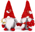 WOKEISE Easter Gnomes Decorations for Home,2 Pack Cute Bunny Tiered Tray Spring Plush Gnome House Decor Handmade Swedish Tomte Elfs Dwarf Rabbit Doll Home & Garden > Decor > Seasonal & Holiday Decorations WOKEISE Valentine's Gnome  