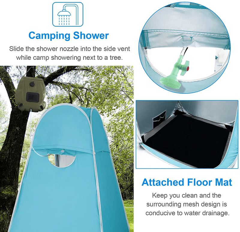 Wolfwise Portable Pop up Privacy Shower Tent Spacious Changing Room for Camping Hiking Beach Toilet Shower Bathroom Sporting Goods > Outdoor Recreation > Camping & Hiking > Portable Toilets & Showers WolfWise   