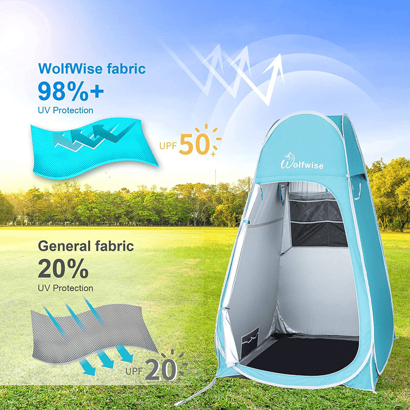 Wolfwise Portable Pop up Privacy Shower Tent Spacious Changing Room for Camping Hiking Beach Toilet Shower Bathroom Sporting Goods > Outdoor Recreation > Camping & Hiking > Portable Toilets & Showers WolfWise   